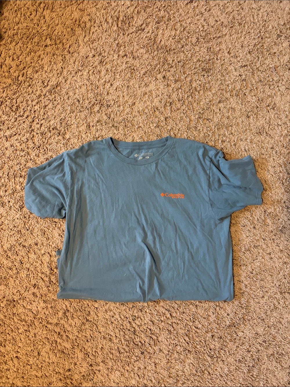 Columbia Teal Short-Sleeve Tee with Orange Logo